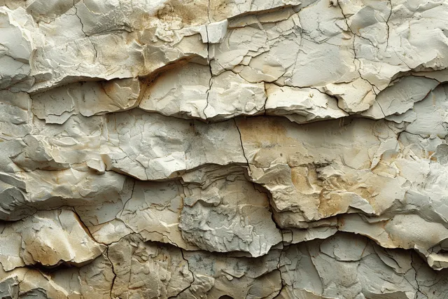 Cracked Beige Stone Wall Texture with Layered Peeling Surfaces