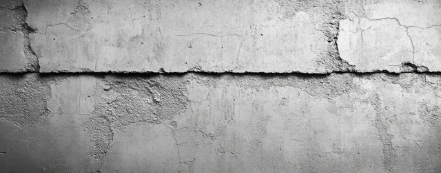 Close-up view of a weathered gray concrete wall showcasing rough texture, cracks, and surface imperfections.