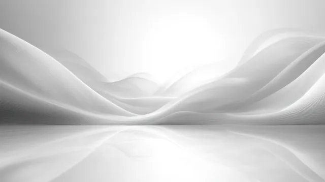 Abstract minimalist landscape with flowing wave lines on a bright white horizon