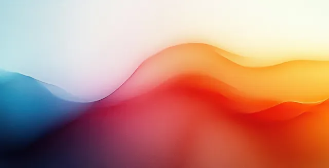 Warm sunrise gradient abstract waves with soft blurred transitions and glowing light