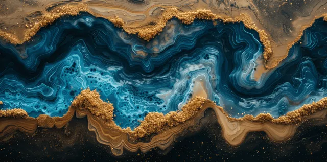 A turquoise epoxy river flows through cracked wood, showcasing vivid brown inclusions and intricate wood grain textures.