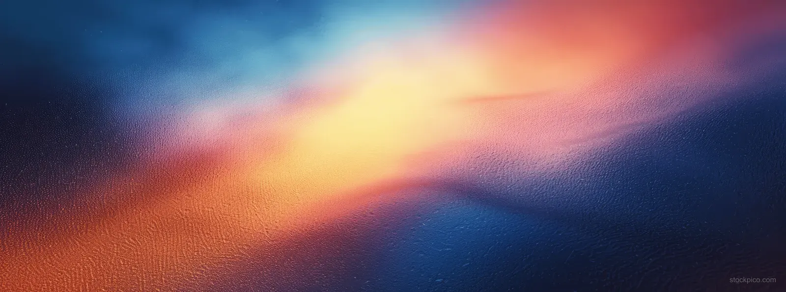 Grainy abstract gradient background with blue and red wave streaks, orange glow, and blurred dark edges.