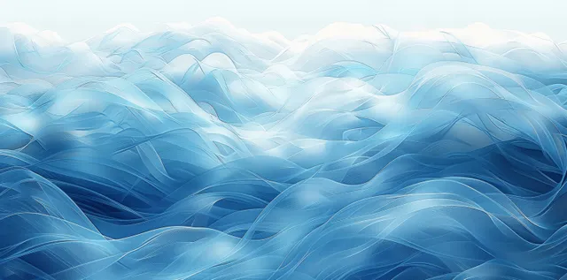 Abstract blue aqua watercolor waves with soft layered ocean texture