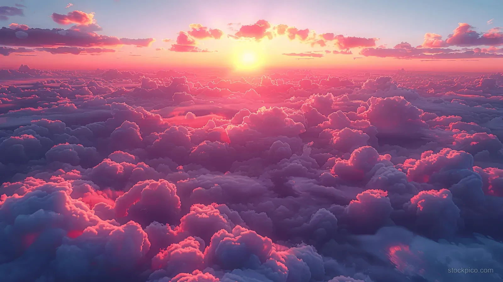 Vibrant Sunset and Sunrise Clouds Over a Panoramic Sky