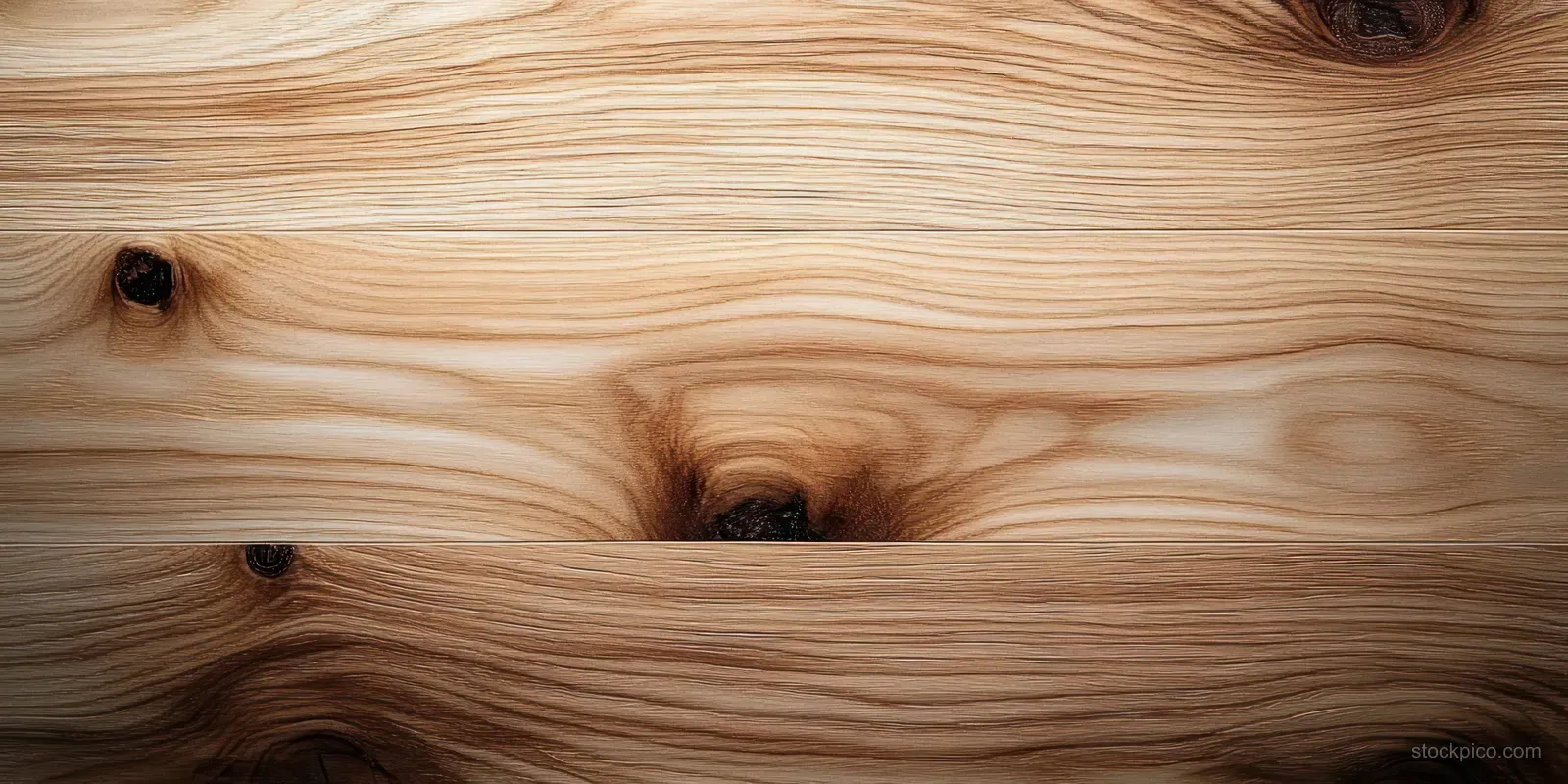 Close-up of light pine wood planks showing natural grain lines and knots across a smooth surface.