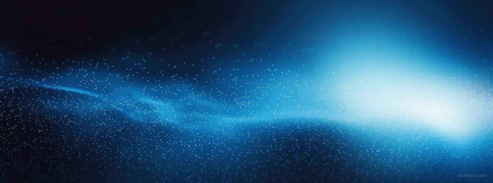 Dark blue gradient backdrop with a bright white light glow, grainy noise texture, and soft shadow streaks.