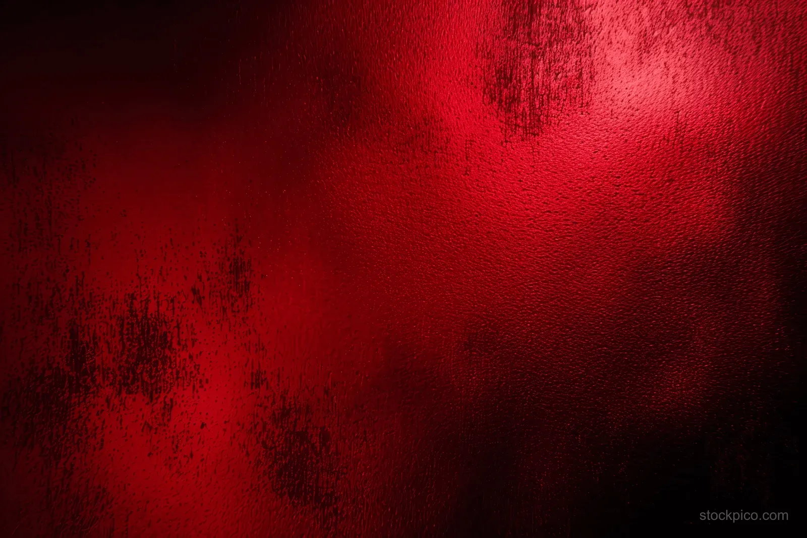 Dark red to black gradient background with soft bokeh haze and grainy dusty texture.
