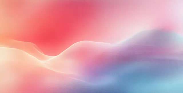 Pastel abstract gradient waves blending with soft pink, peach, and pale blue haze